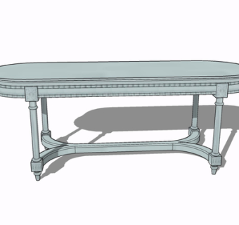 现代实木书桌su模型