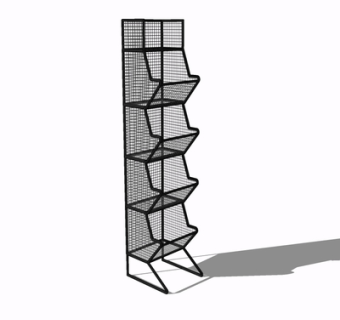 现代金属装饰架su模型