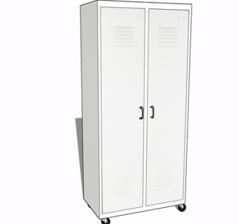 现代实木衣柜su模型