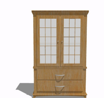 现代实木衣柜su模型