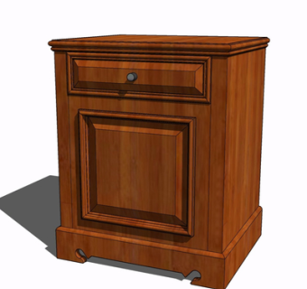 现代实木边柜su模型