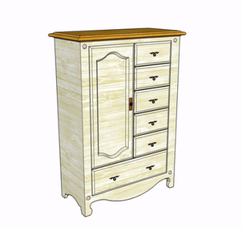 现代实木边柜su模型