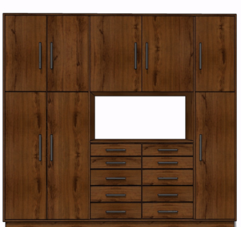 现代实木衣柜su模型