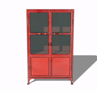 现代实木装饰柜su模型