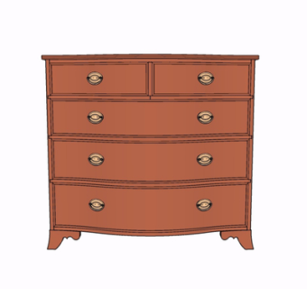 现代实木边柜su模型