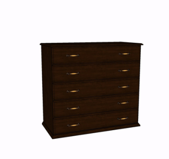 现代实木边柜su模型