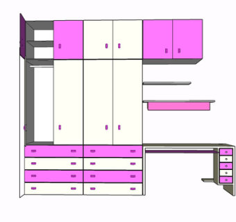 现代实木衣柜su模型