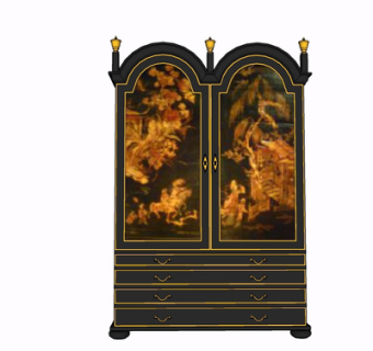 欧式实木衣柜su模型