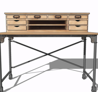 工业风书桌su模型
