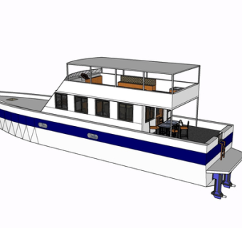现代游艇su模型