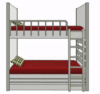 现代儿童床su模型