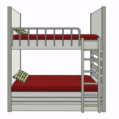 现代儿童床su模型