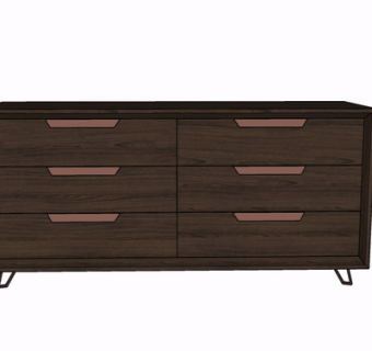 现代实木边柜su模型