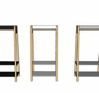 现代实木货架su模型