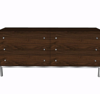 现代实木边柜su模型