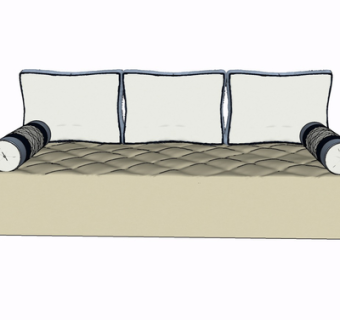 现代布艺多人沙发su模型