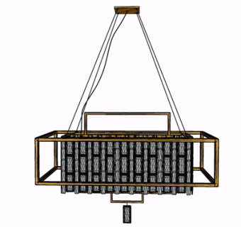 新中式吊灯su模型