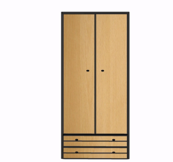 现代实木衣柜su模型