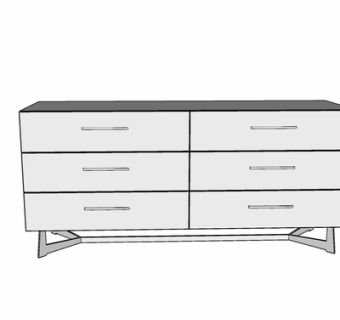 现代实木边柜su模型