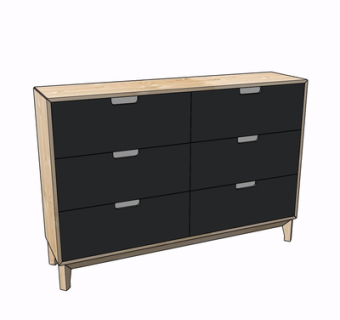 现代实木边柜su模型