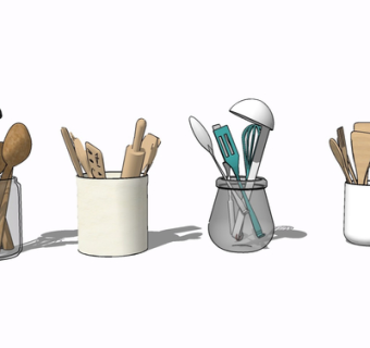 现代餐具su模型