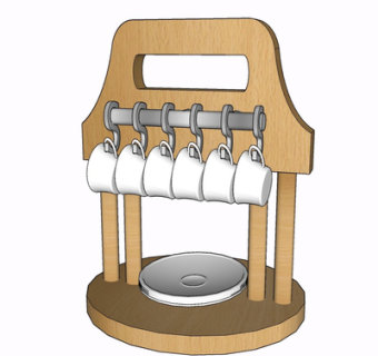 现代茶杯su模型