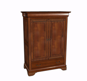 新中式实木衣柜su模型