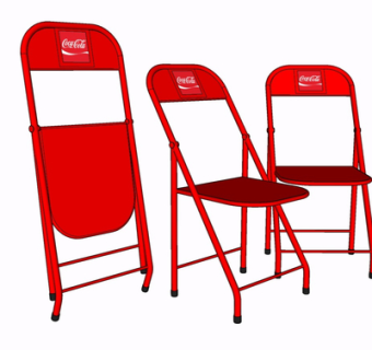 现代金属折叠椅su模型