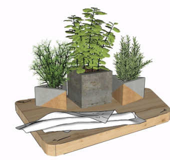 现代绿植盆栽su模型