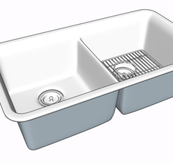 现代水槽su模型