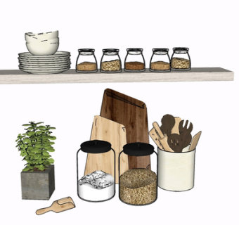 现代调料罐su模型