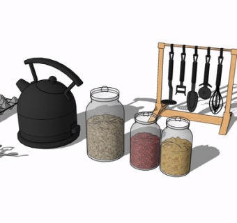 现代调料罐su模型