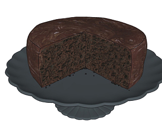 现代黑森林巧克力蛋糕su模型
