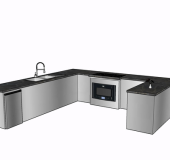 现代橱柜su模型