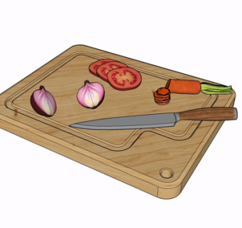 现代砧板su模型