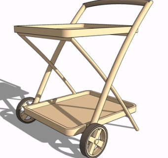 现代金属餐边柜su模型