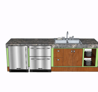 现代橱柜su模型