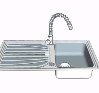 现代水槽su模型