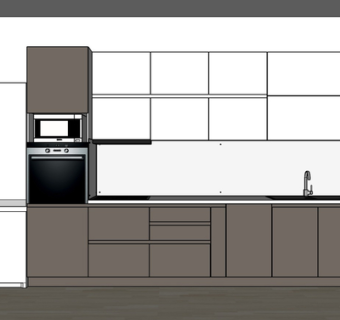 现代实木橱柜su模型