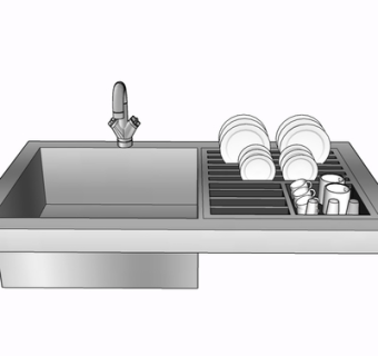 现代金属水槽su模型
