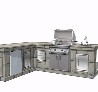 现代橱柜su模型