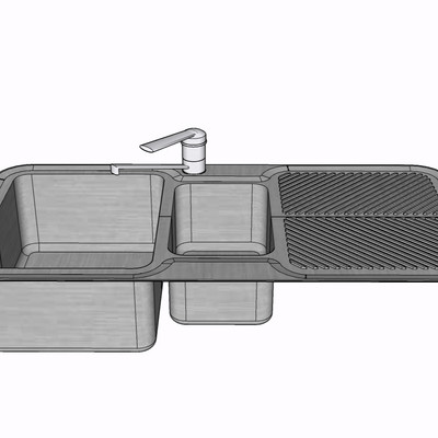 现代金属水槽su模型