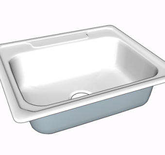 现代金属水槽su模型