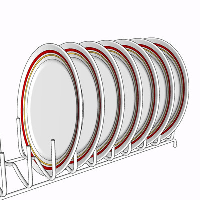 现代碗碟su模型