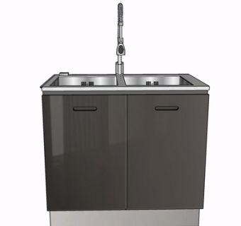 现代水槽su模型