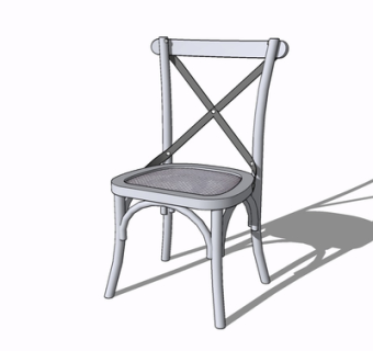 现代实木单椅su模型