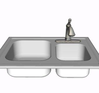 现代金属水槽su模型