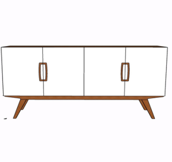 北欧实木边柜su模型