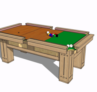 现代台球桌su模型