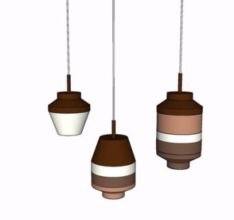 现代金属吊灯su模型